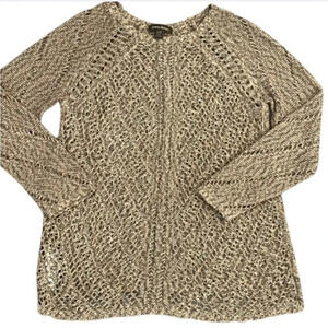Tommy Bahama Women’s Crochet Knit Long-Sleeved Sweater (L)